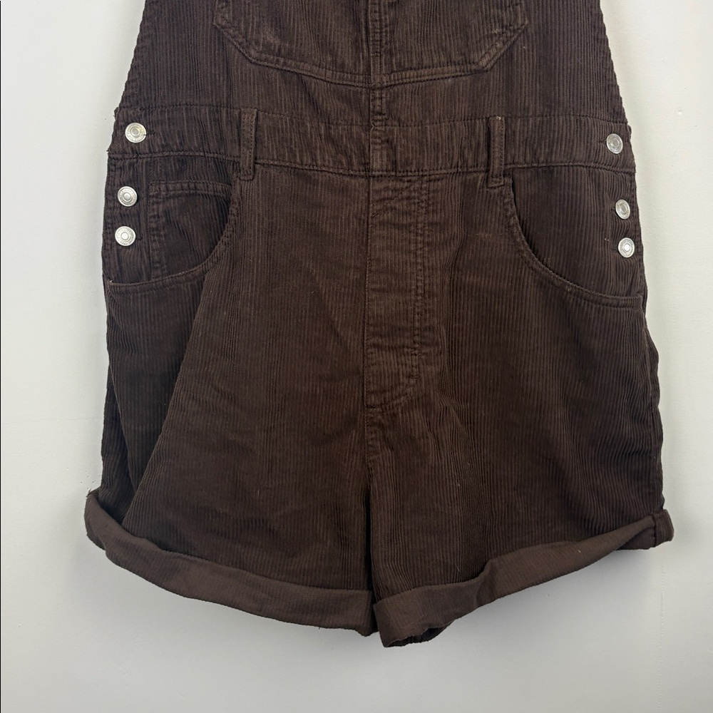 Free People Ziggy Corduroy Shortalls Overalls Brown One Piece Size XL - Picture 5 of 9